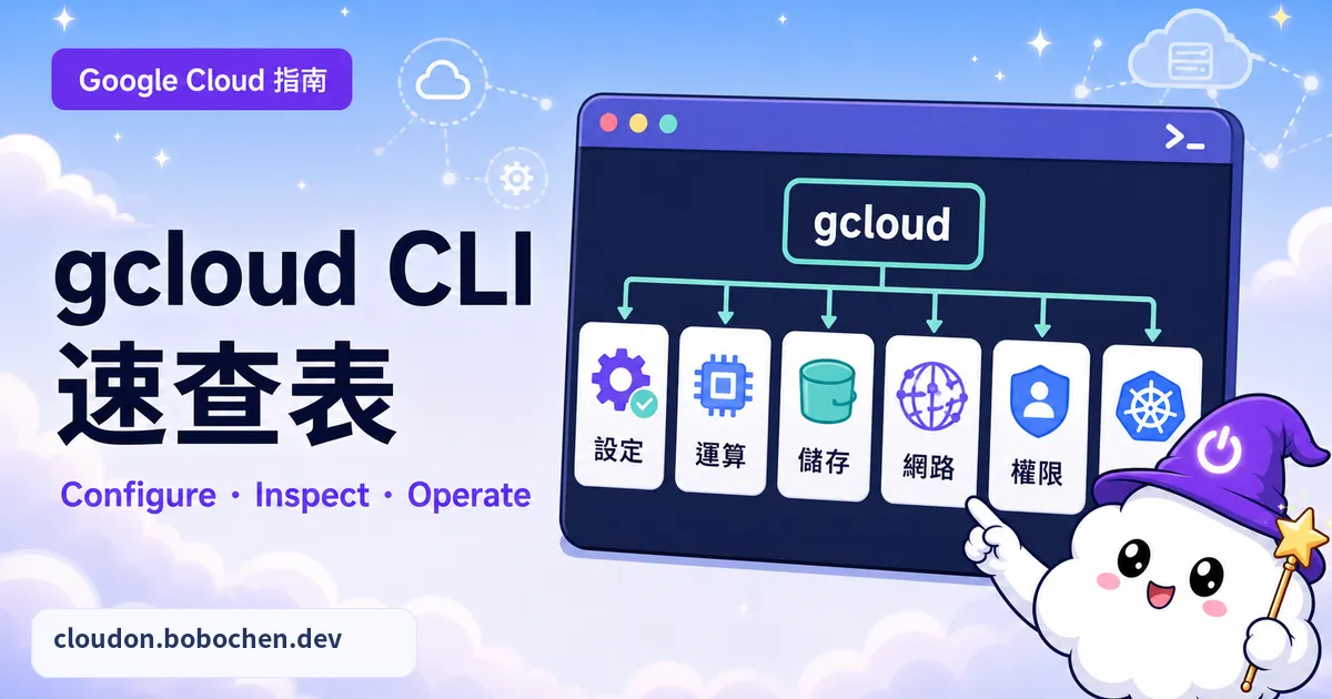 gcloud CLI 速查表：GCP 最常用 100+ 指令完整整理